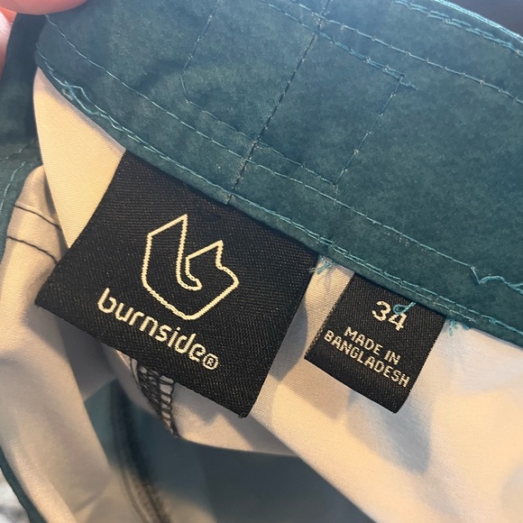 Burnside men’s swim trunks 34 waist blue black colorblock zippered pocket nice! - Picture 8 of 10